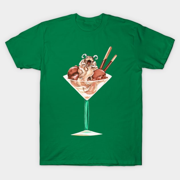 Dessert with a Bite - Snake Cocktail T-Shirt by FishWithATopHat